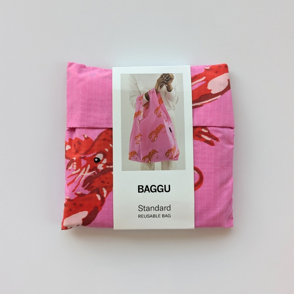 Baggu Pink Lobster Standard Reusable Bag NWT